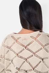 Knitted short top Beige