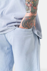 Soft embroidered logo shorts light Blue
