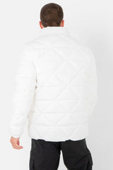 Triangular padding short down jacket White