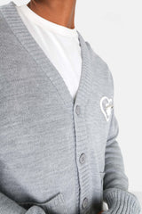 Pinned heart cardigan Grey