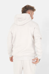 Sweatshirt capuche molletonné logo Beige