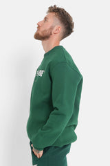 Sweatshirt molletonné logo brodé Vert