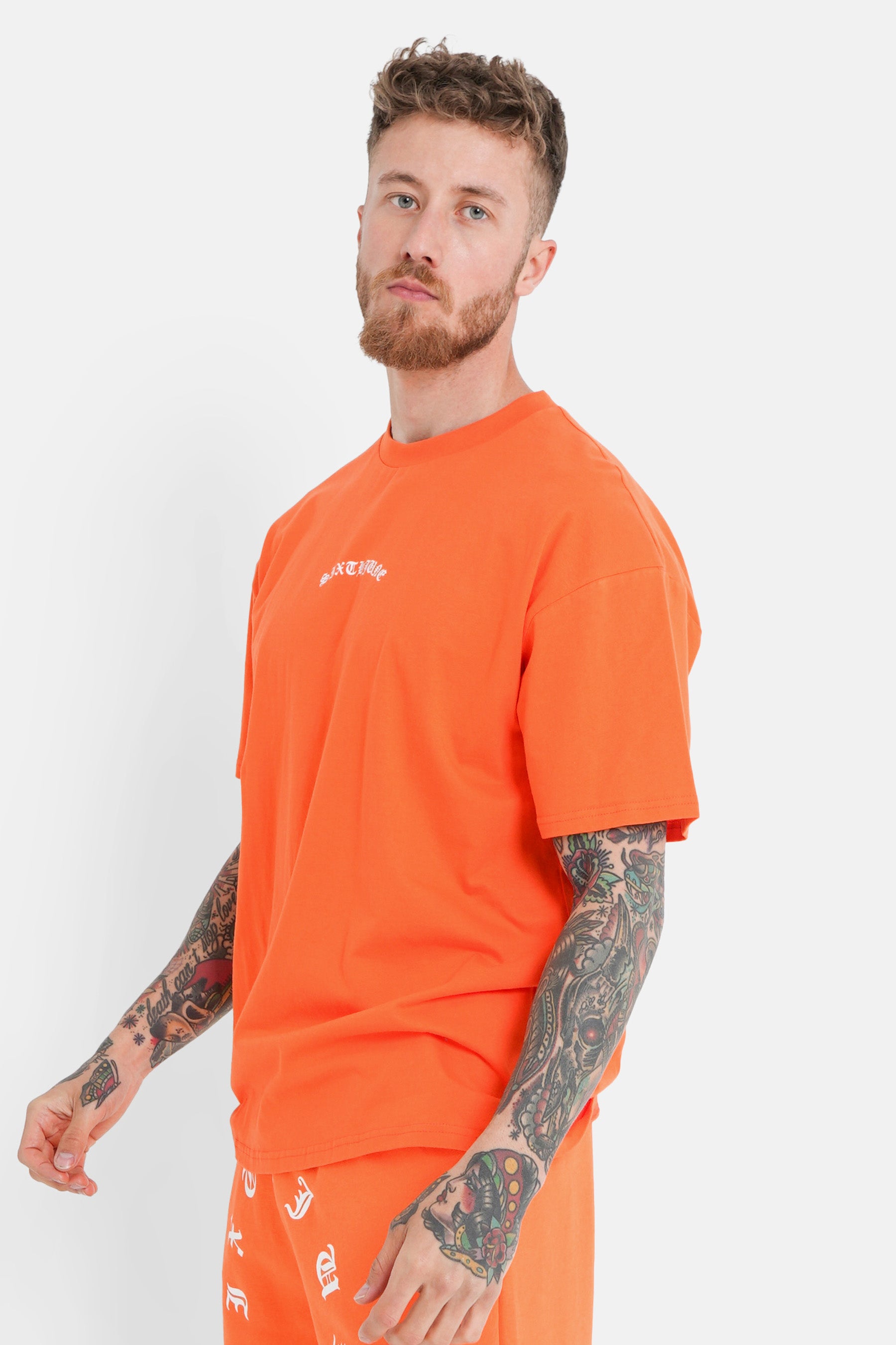 T-shirt logo gothique Orange
