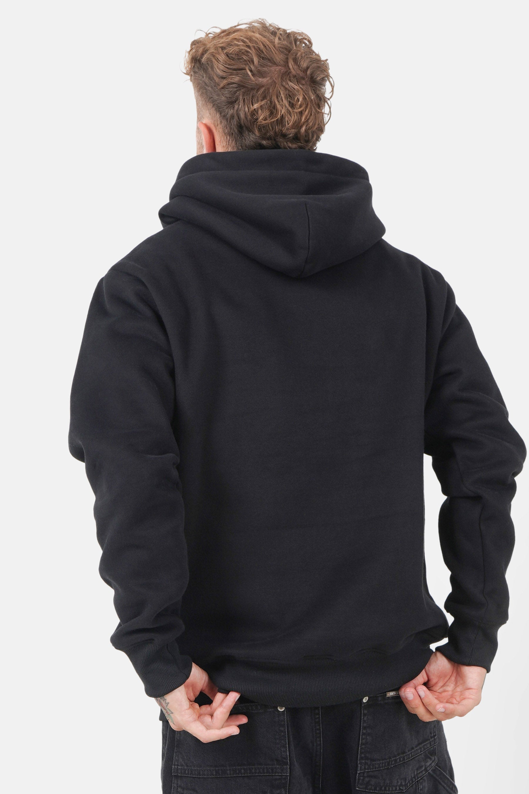 Sweatshirt capuche logo métallique Noir