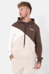 Tricolour hoodie Brown