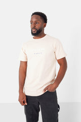 Two-tone embroidery t-shirt Beige