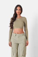 Backless cropped top dark Green