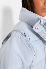 Removable sleeves short down jacket light Blue