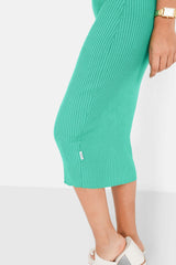Knitted sexy opening dress Green