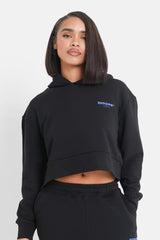 Sweatshirt capuche logo brodé Noir