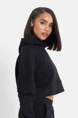 Sweatshirt capuche logo brodé Noir