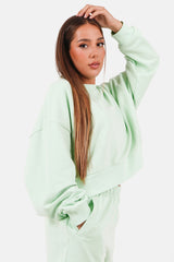 Embroidered sweatshirt light Green