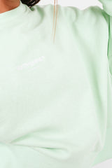 Sweatshirt court brodé Vert clair