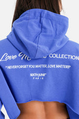 Embroidery LOVE MATTERS sweatshirt dark Blue