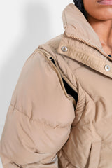  Removable sleeves jacket Beige