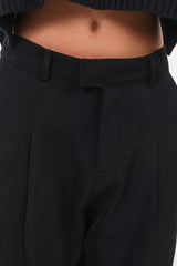 Reversible waistband pants Black