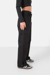 Pantalon double taille cargo Noir