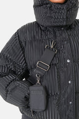Iridescent down jacket + bag Black