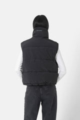 Down jacket with removable sleeves + bag Black