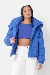 Short oversize padded jacket Dark blue