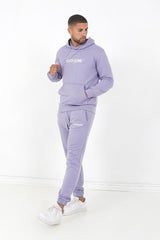Soft embroidered logo joggers Purple