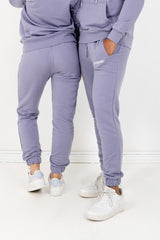 Soft embroidered logo joggers Purple