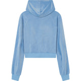 Velvet strass hoodie Blue