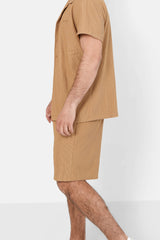 Pleated shorts Brown