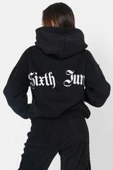 Sweatshirt capuche logo gothique Noir