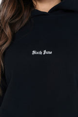 Sweatshirt capuche logo gothique Noir