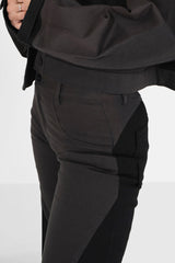 Bicolored sexy flare pants Black