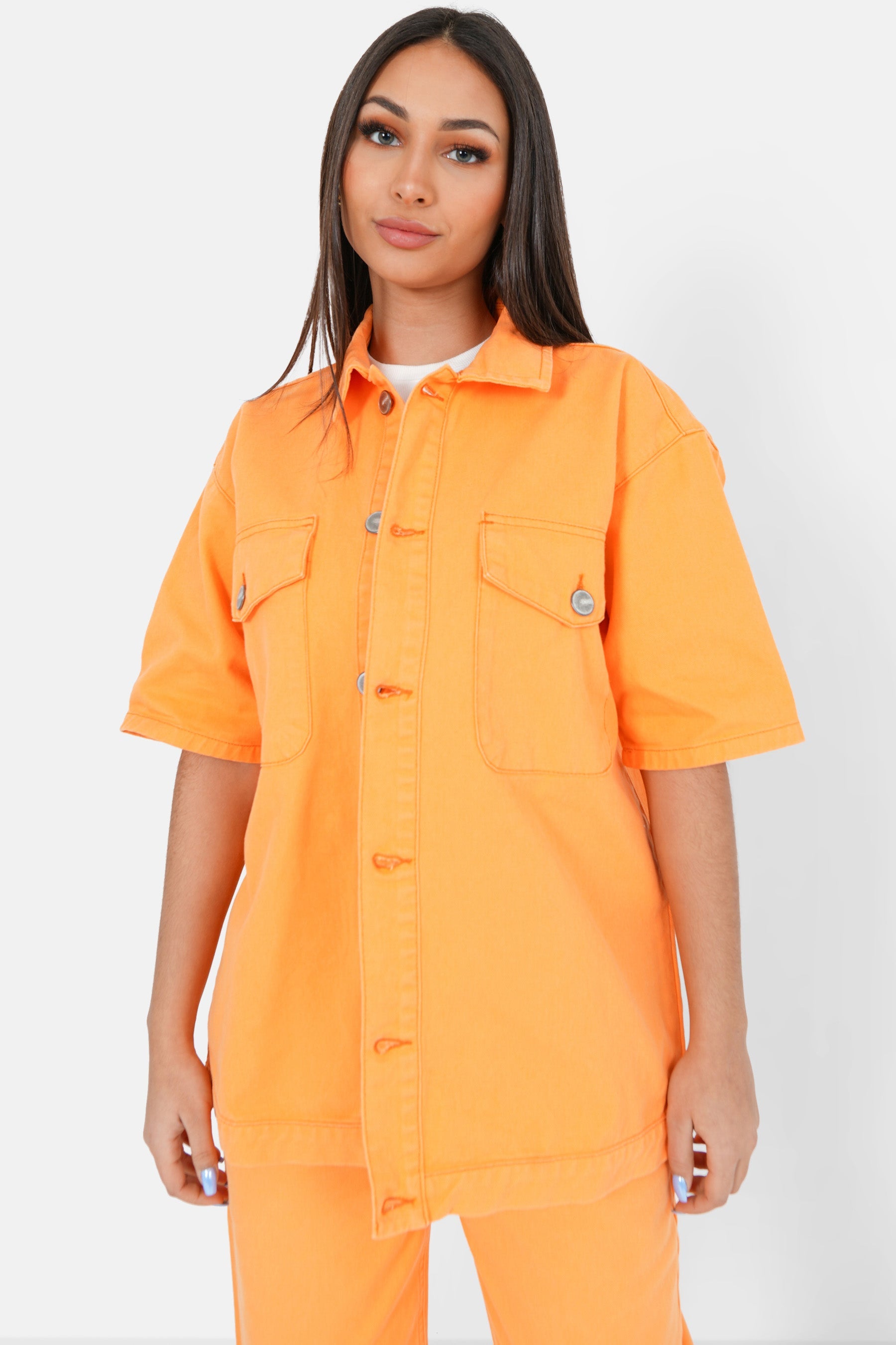 Embroidered logo jacket Orange