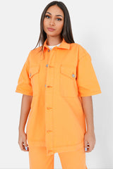 Embroidered logo jacket Orange