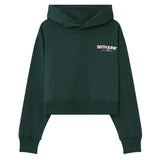 Sweatshirt capuche logo court Vert foncé