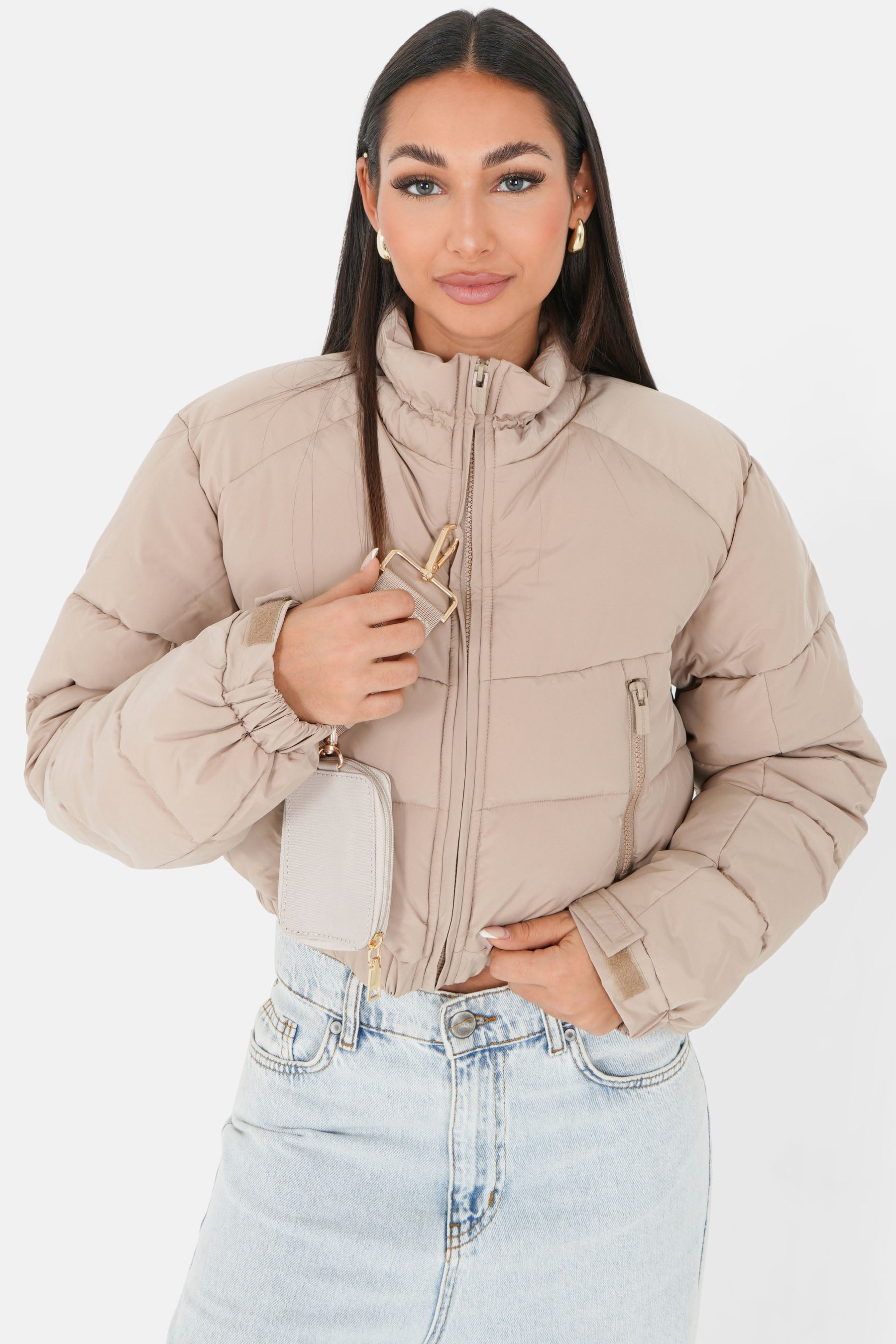 Doudoune courte matelassé Beige