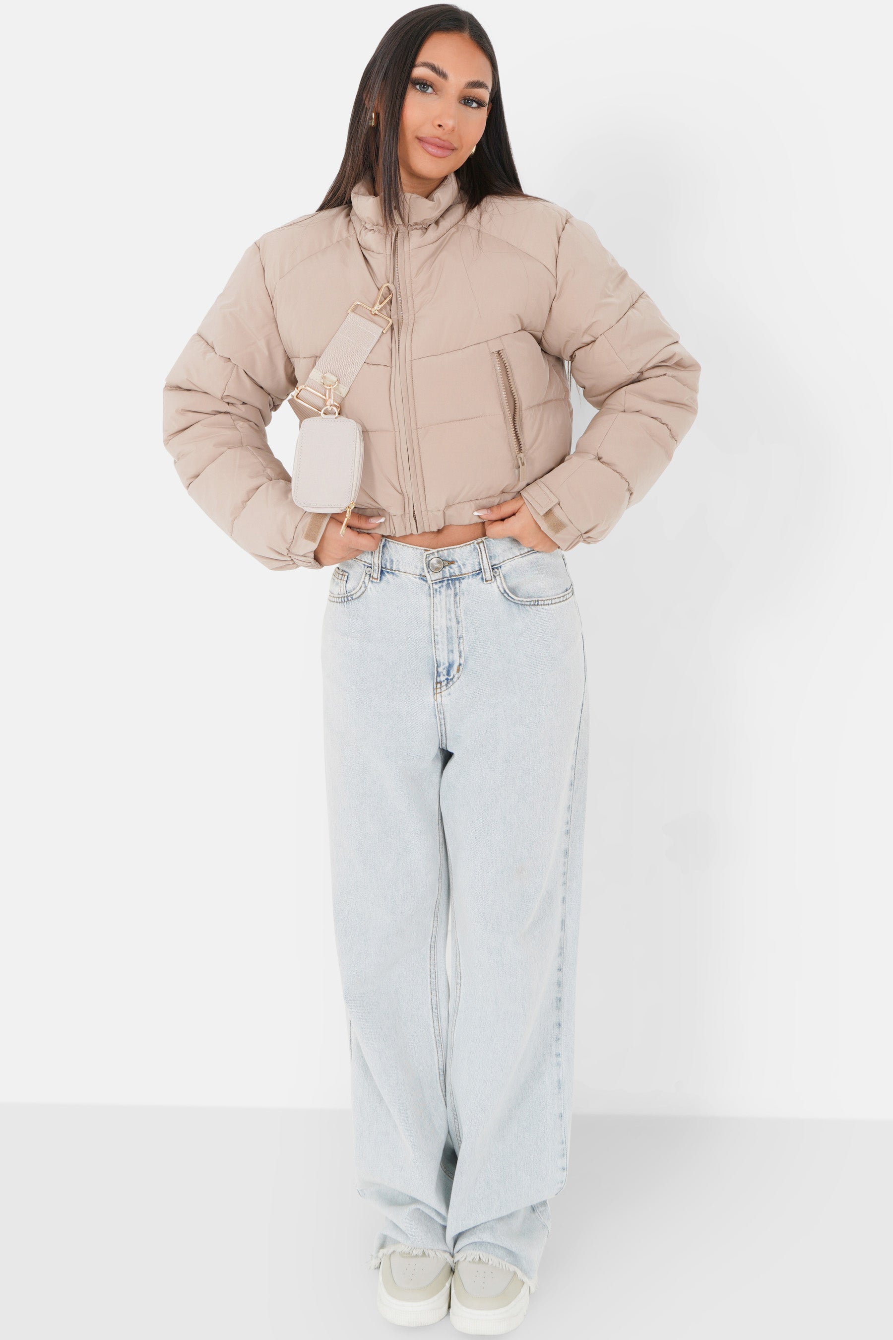 Doudoune courte matelassé Beige