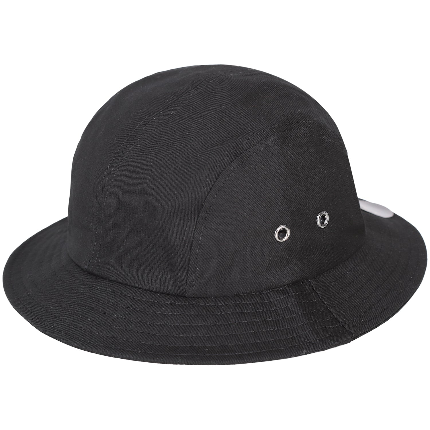 Drawcord cotton bucket hat black