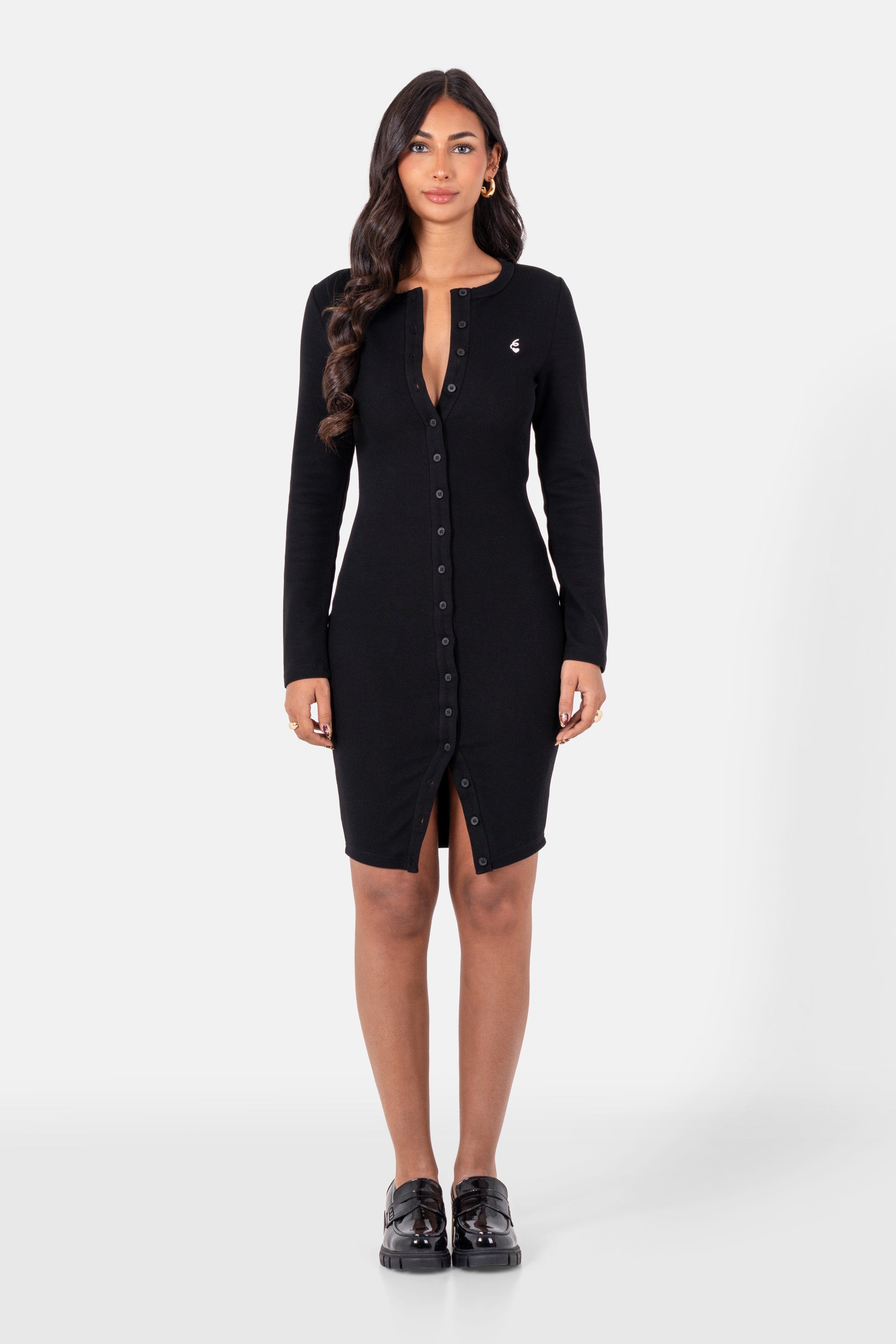 6 HEART buttoned l/s dress