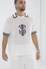 KNITTED embroidery polo