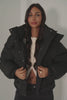 Padded cropped down jacket black