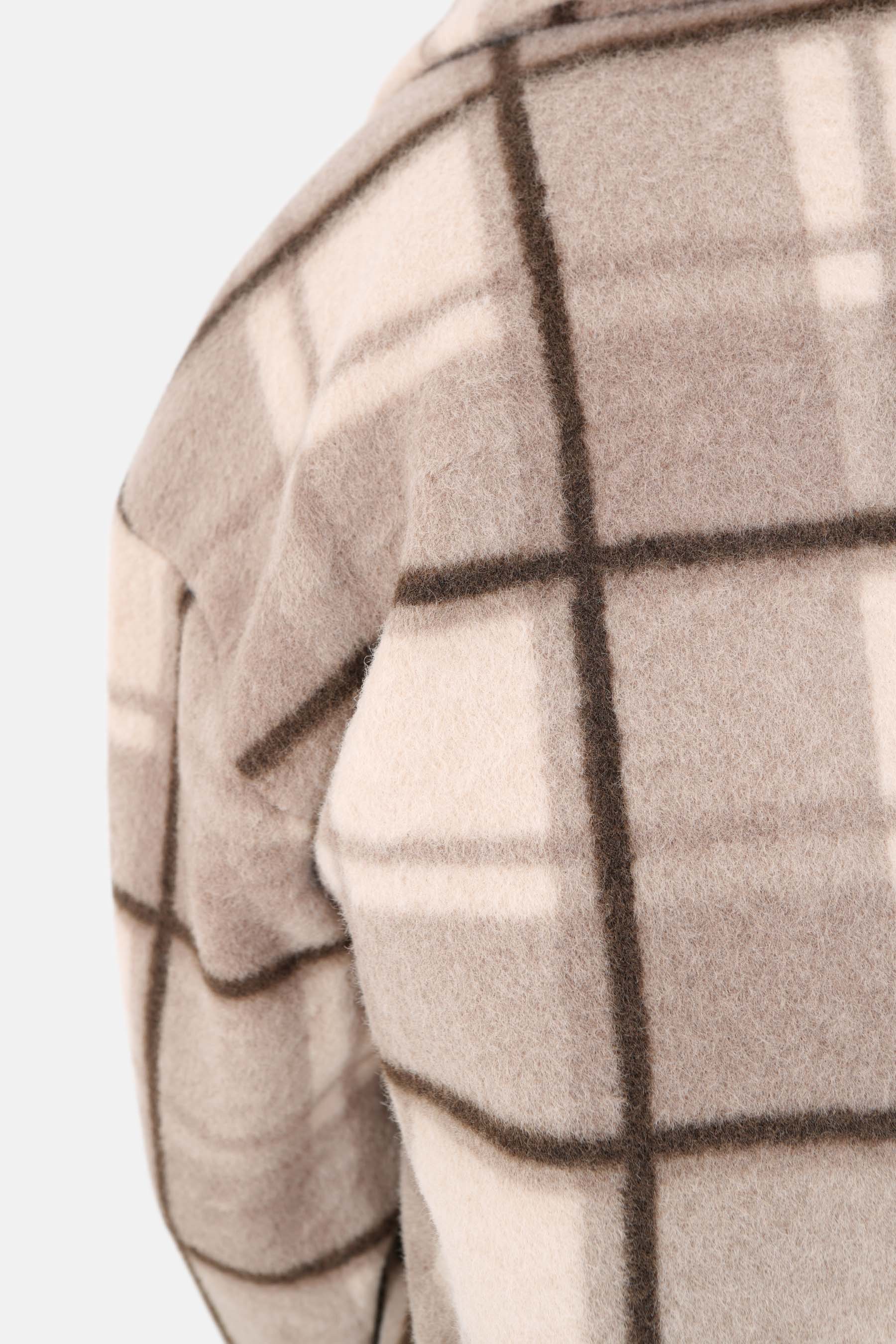Long tartan jacket Beige
