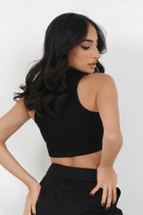 Zipped cropped top Black