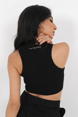 Zipped cropped top Black
