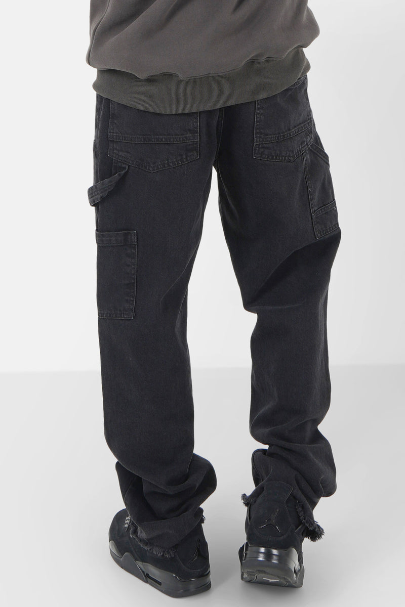 Carpenter pants worn effect Black Sixth June