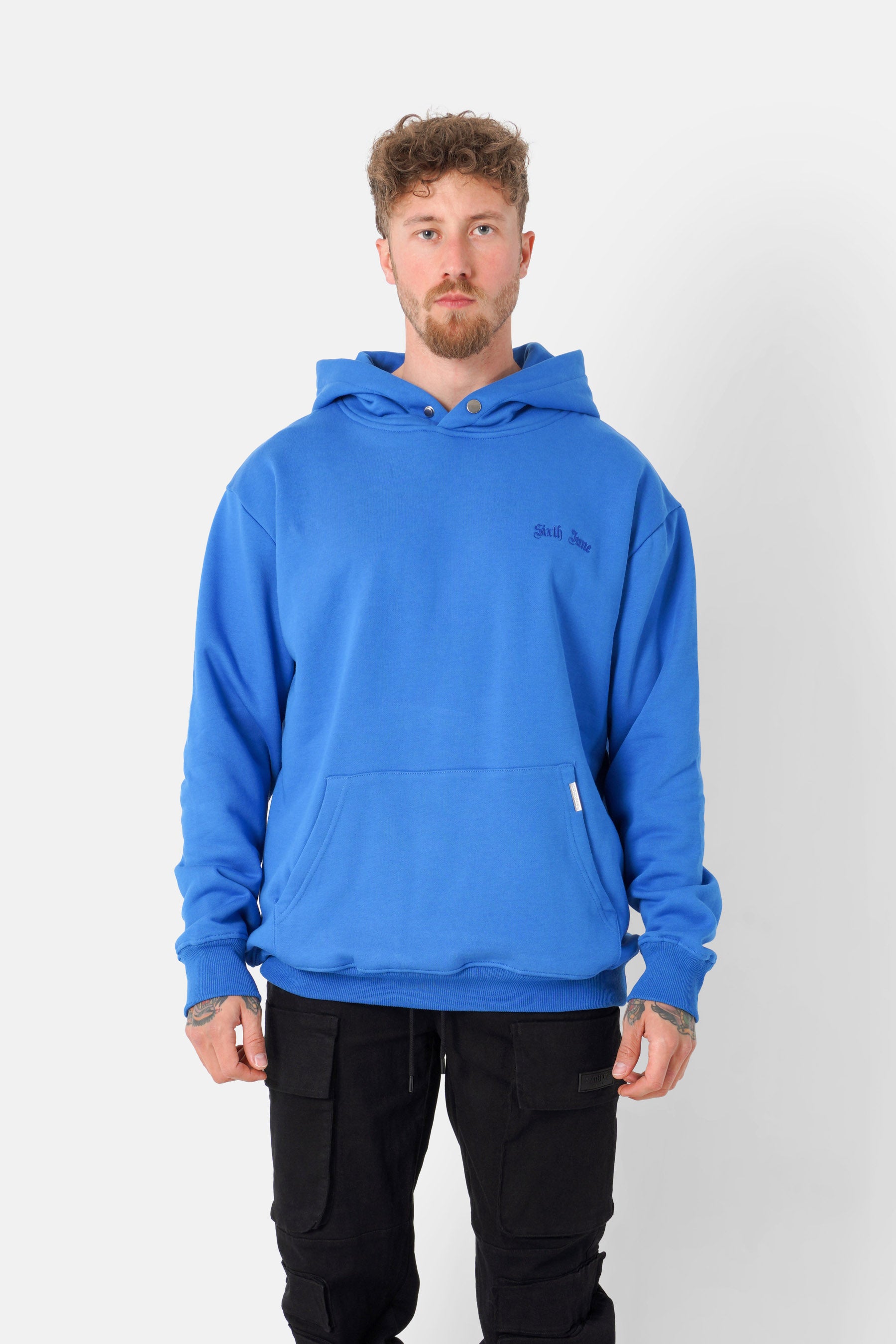 Sweatshirt logo tissé gothique Bleu