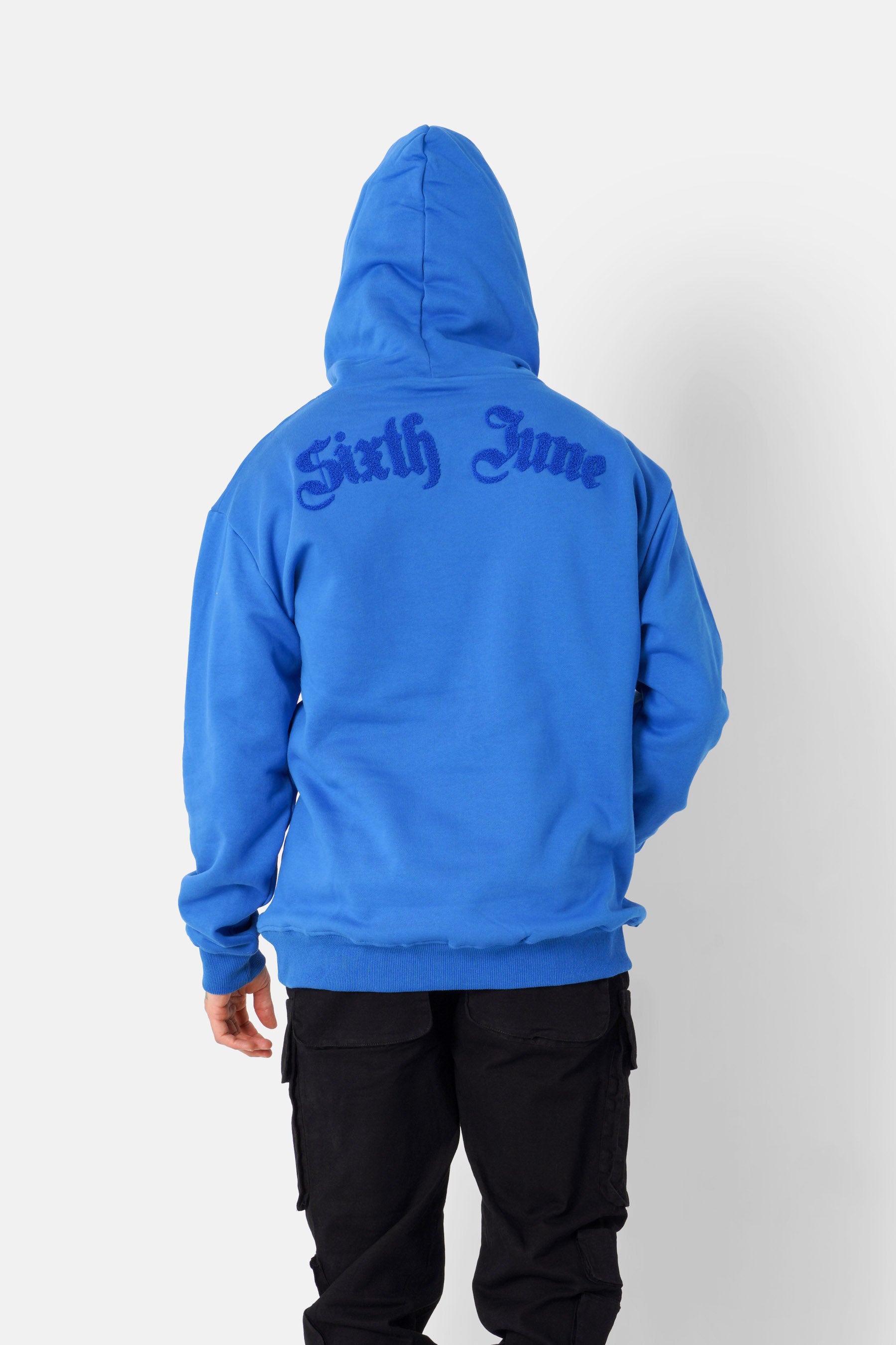 Sweatshirt logo tissé gothique Bleu
