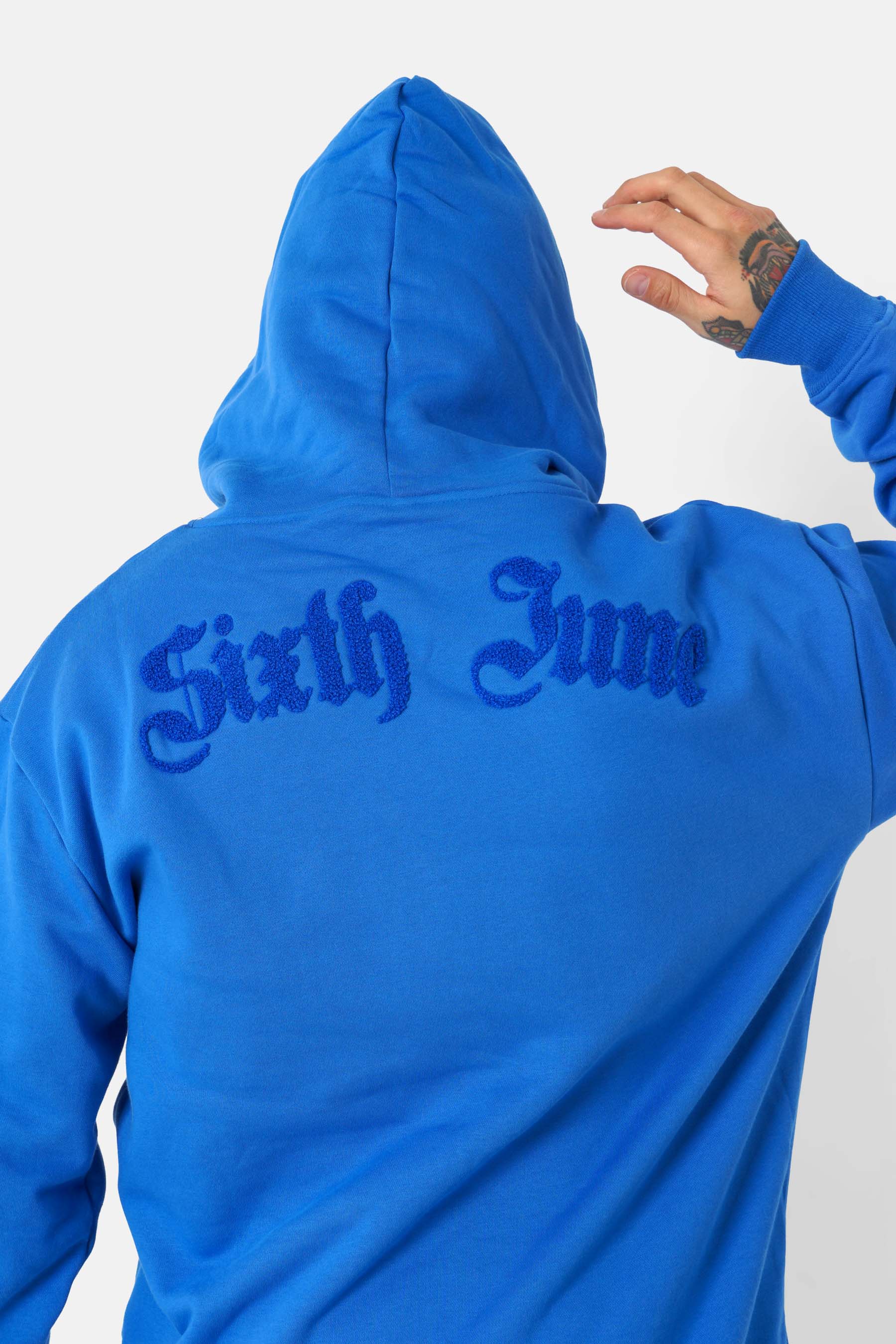 Sweatshirt logo tissé gothique Bleu