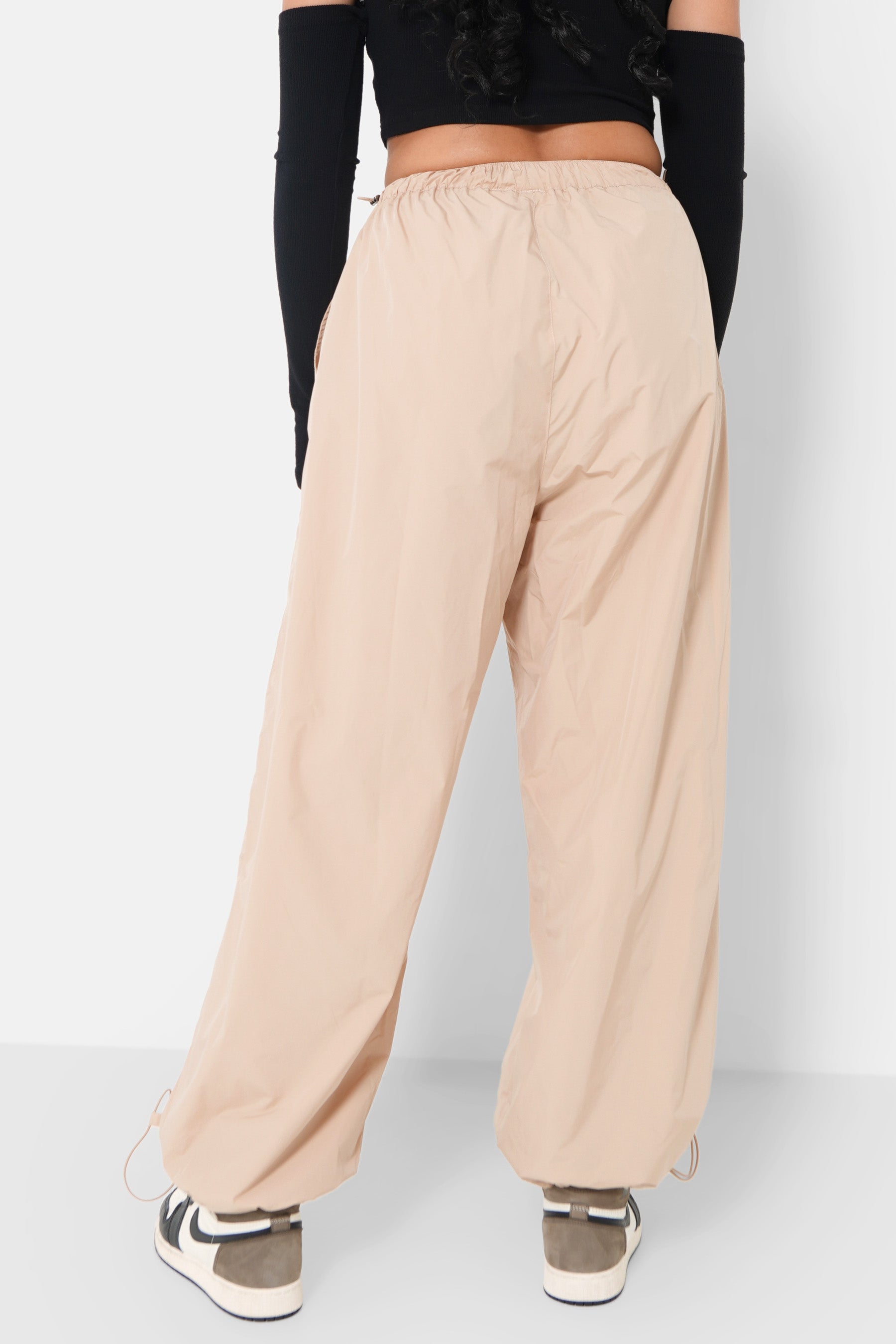 Jogging parachute broderie Beige