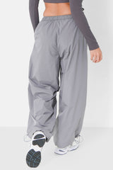 Embroidered parachute pants Grey