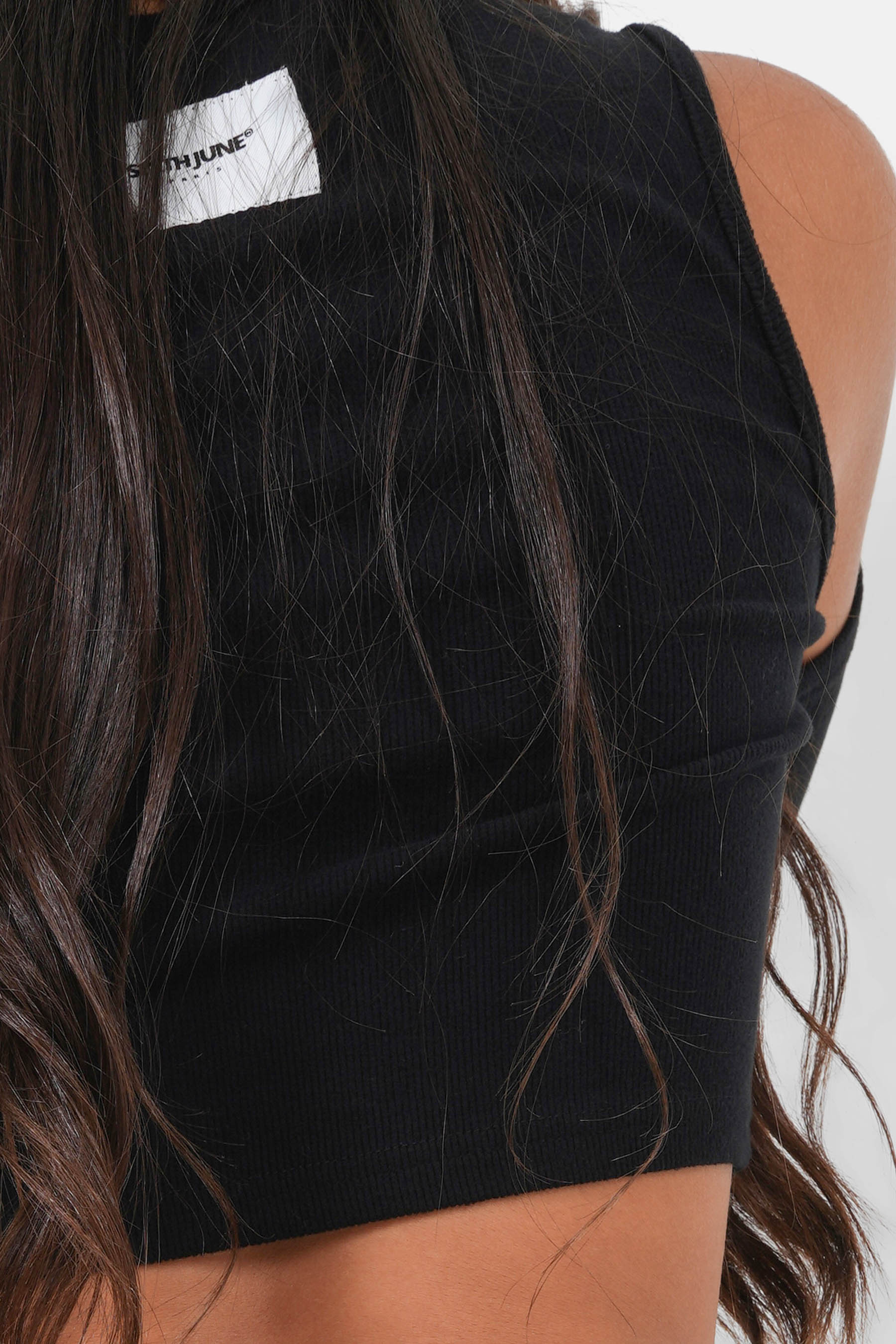 Detachable sleeves top Black